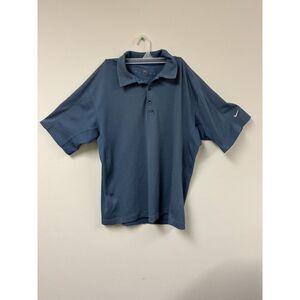 Nike Golf Men's‎ Polo Shirt DRIFIT  Size M Blue, Logo on the sleeve /buttons